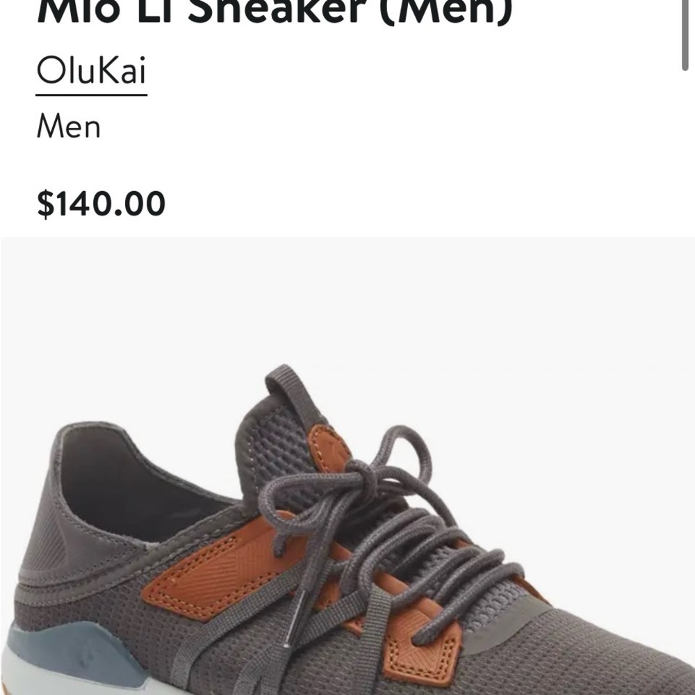 OluKai Mio Li sneakers Mens 8.Women’s 9.5 Sold at Nordstrom’s Retail$140